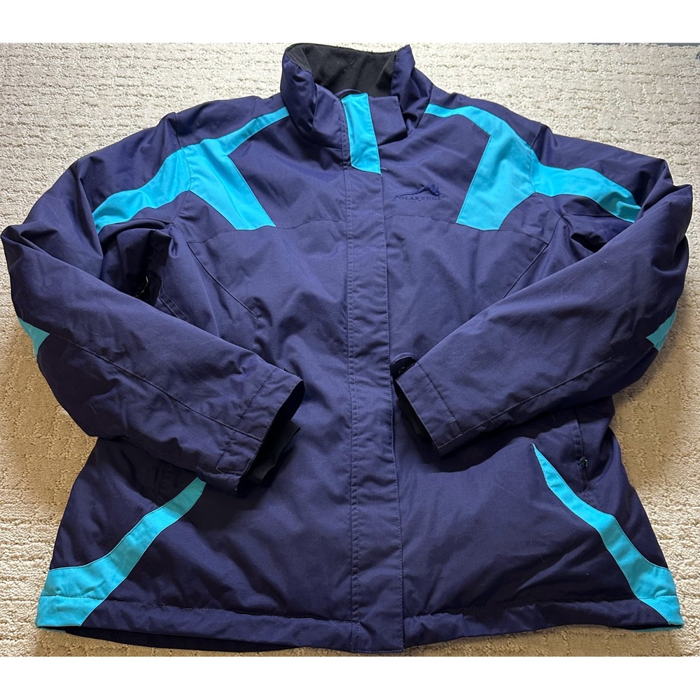 Polar Edge‎ Ski Jacket Womens Large Blue Excellent Insulated Hooded Winter